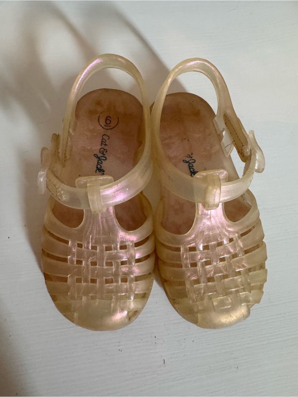 Cat & Jack Iridescent Pearl Pink Jelly Sandals for Kids